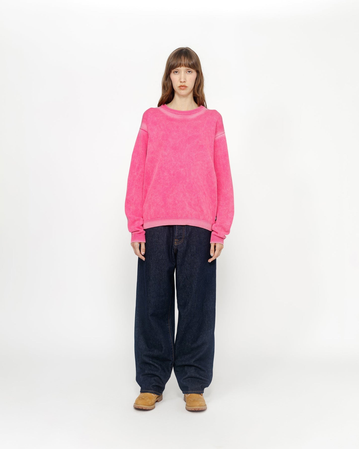 FADED COTTON KNIT CREW